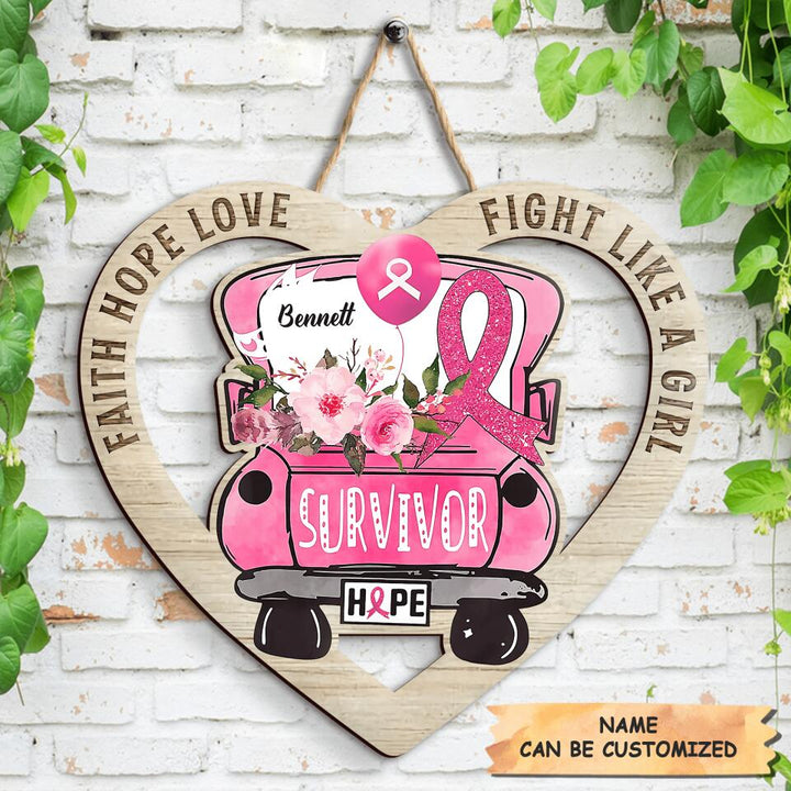 Personalized Door Sign - Gift For BC Fighter - Fight Like A Girl