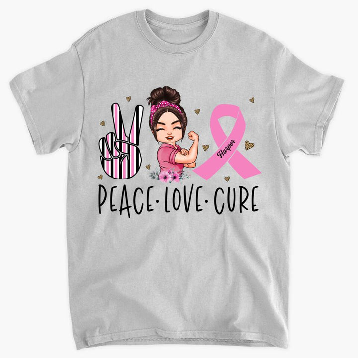 Personalized T-shirt - Gift For BC Fighter - Peace Love Cure