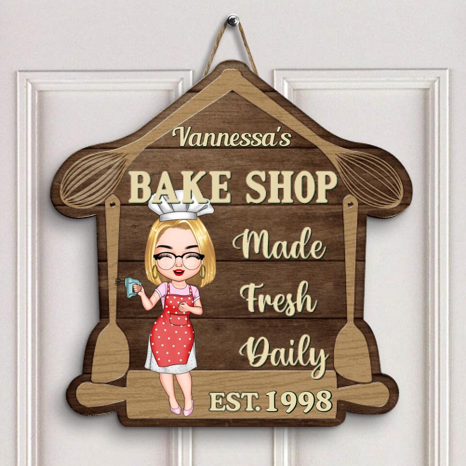 Personalized Door Sign - Gift For Baking Lover - Made Fresh Daily