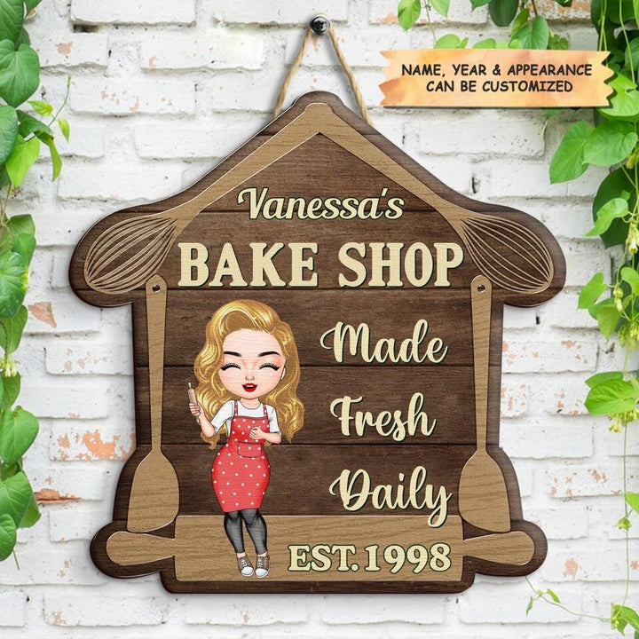 Personalized Door Sign - Gift For Baking Lover - Made Fresh Daily