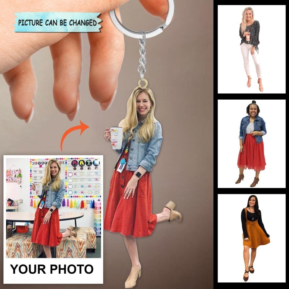 Personalized Keychain - Gift For Teacher - Photo Keychain AGCHD060