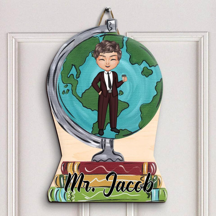 Personalized Door Sign - Gift For Teacher - Geography Teacher