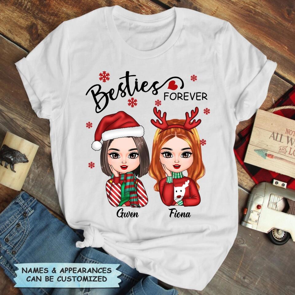 Personalized T-shirt - Gift For Friend - Besties Forever Christmas