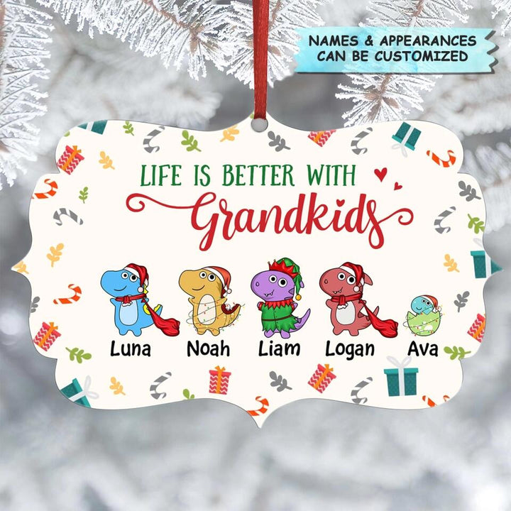 Personalized Aluminium Ornament - Gift For Grandma - Life Is Better With Grandkids
