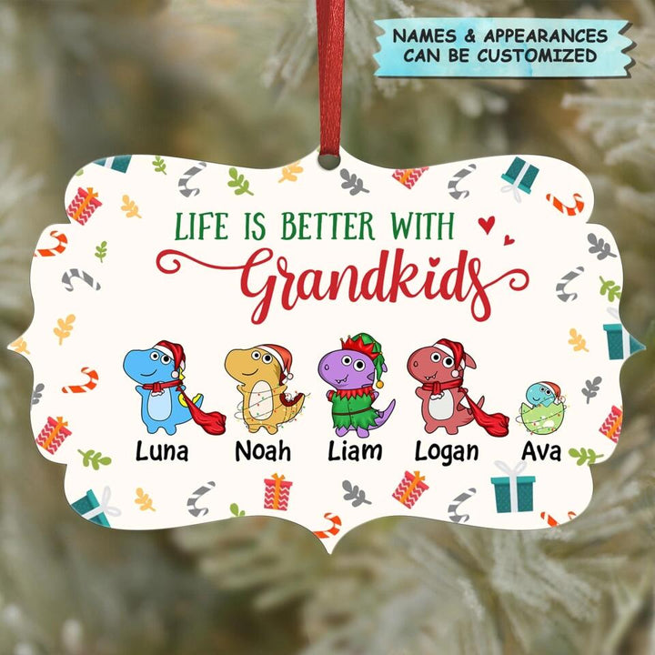 Personalized Aluminium Ornament - Gift For Grandma - Life Is Better With Grandkids