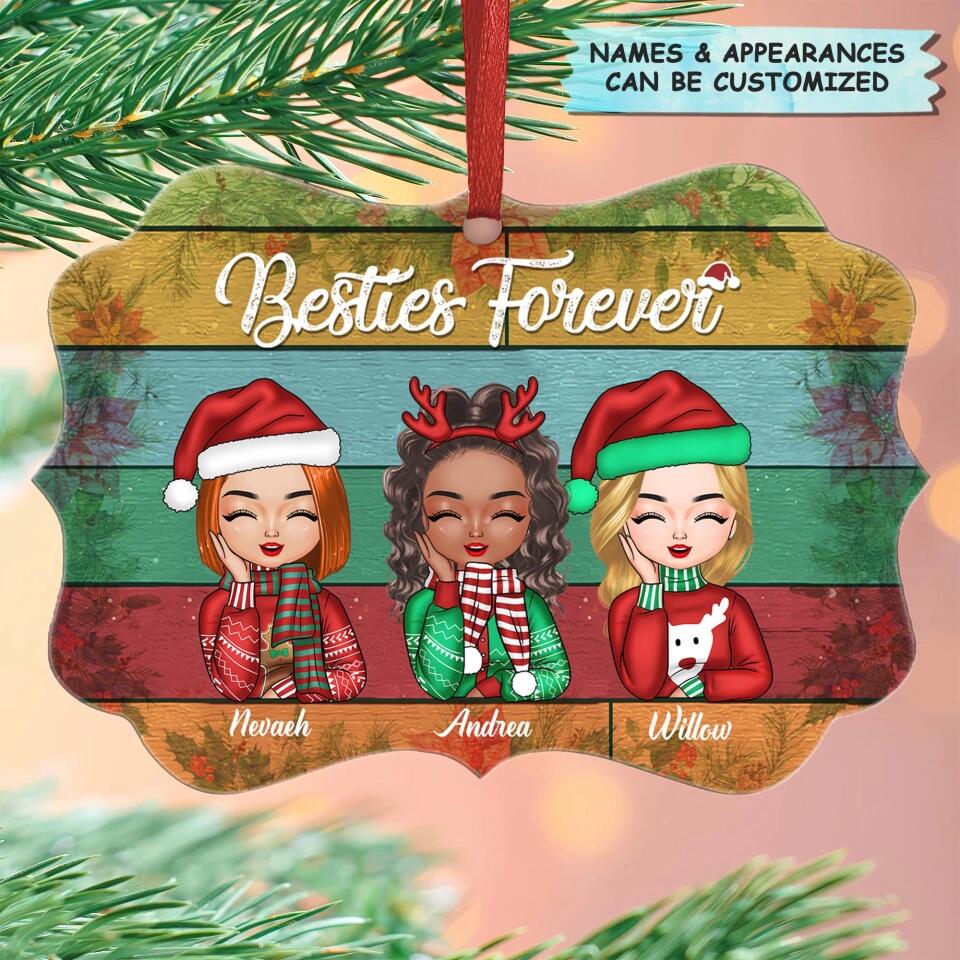 Personalized Aluminium Ornament - Gift For Friends, Besties - Besties Forever
