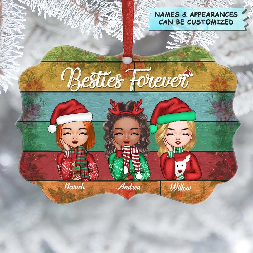 Personalized Aluminium Ornament - Gift For Friends, Besties - Besties Forever