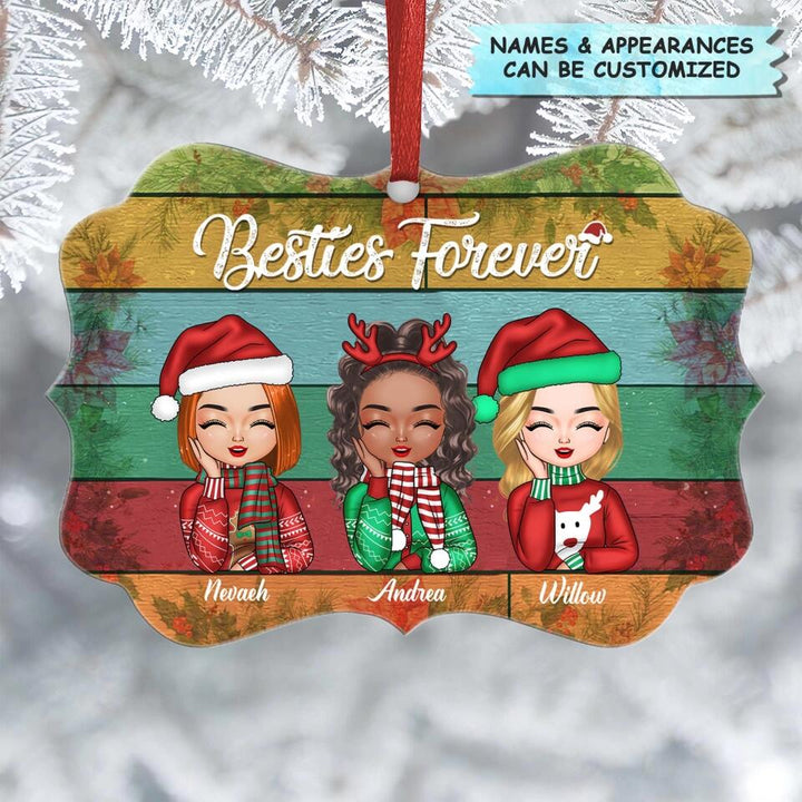 Personalized Aluminium Ornament - Gift For Friends, Besties - Besties Forever