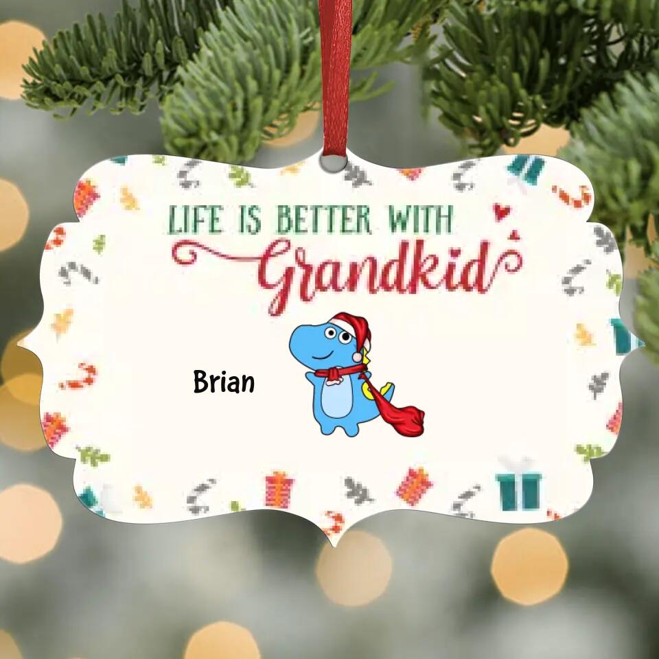 Personalized Aluminium Ornament - Gift For Grandma - Life Is Better With Grandkids
