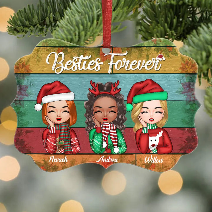Personalized Aluminium Ornament - Gift For Friends, Besties - Besties Forever