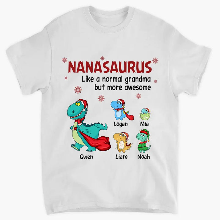 Personalized T-shirt - Gift For Grandma - Nanasaurus Christmas