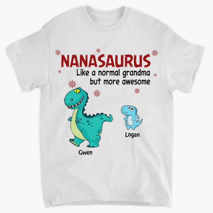 Personalized T-shirt - Gift For Grandma - Nanasaurus Christmas