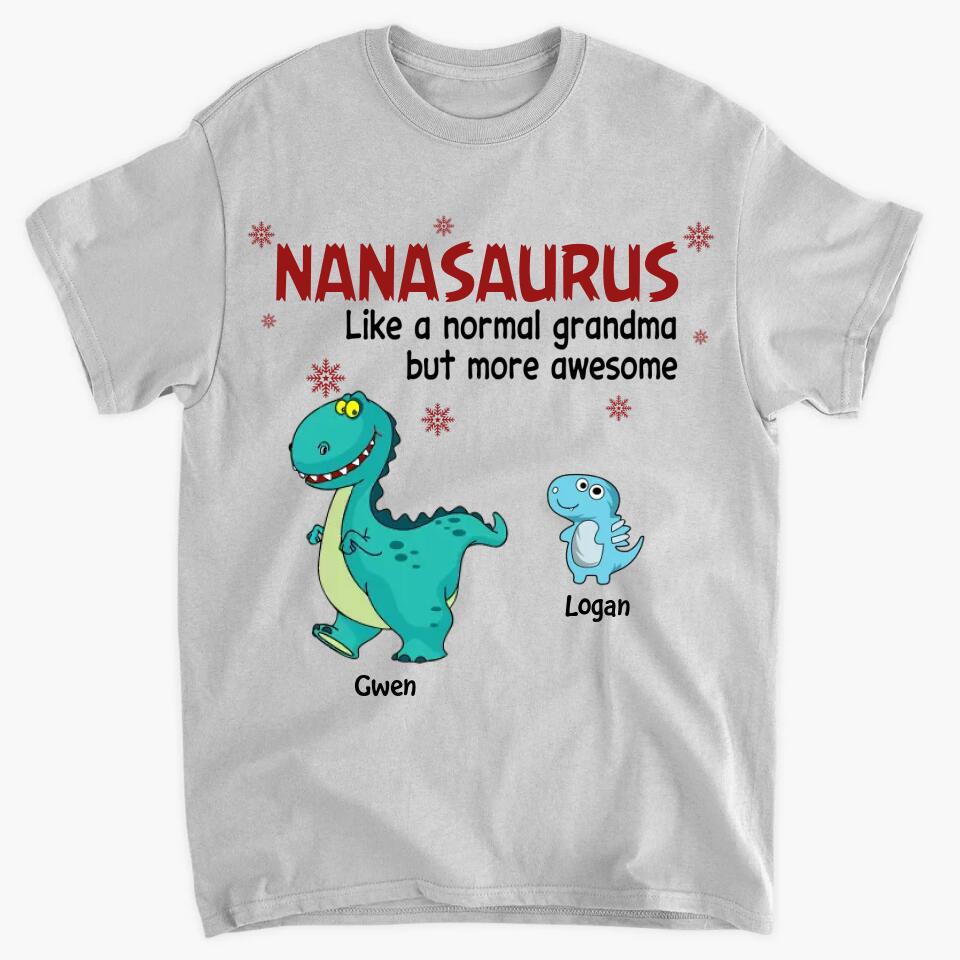 Personalized T-shirt - Gift For Grandma - Nanasaurus Christmas