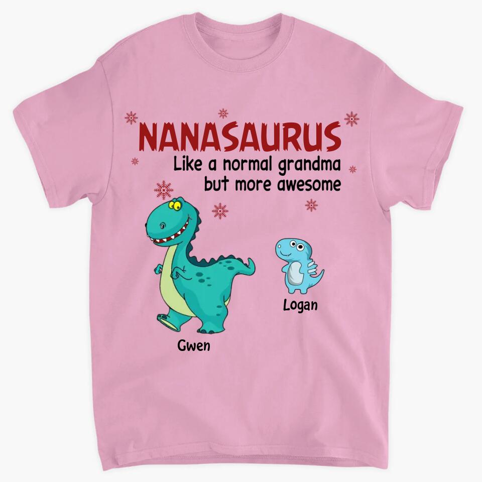 Personalized T-shirt - Gift For Grandma - Nanasaurus Christmas