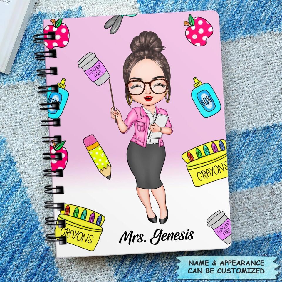 Personalized Spiral Journal - Gift For Teacher - Forever A Preschool Teacher At Heart