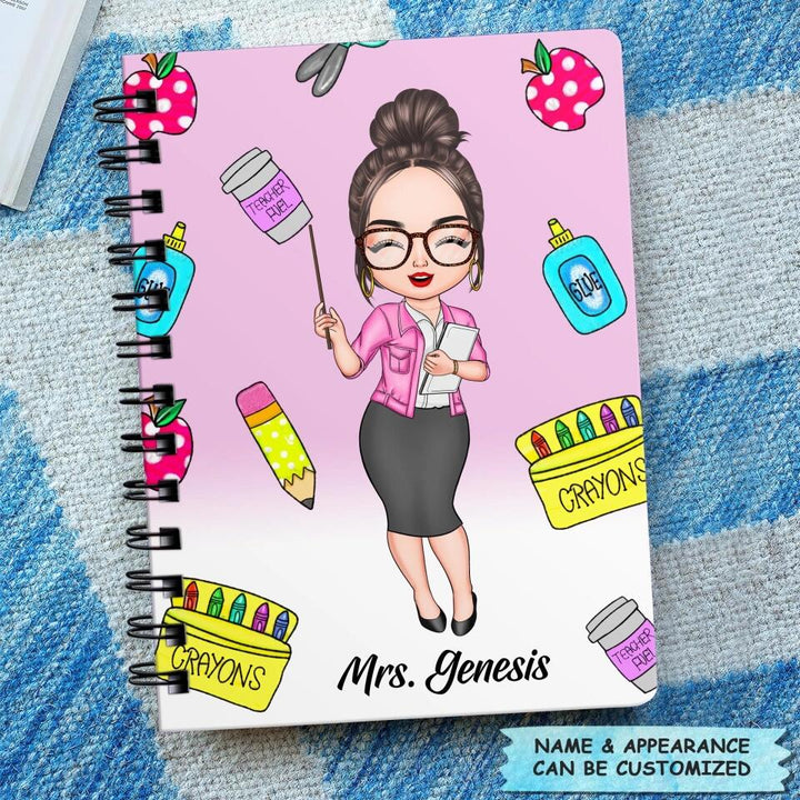 Personalized Spiral Journal - Gift For Teacher - Forever A Preschool Teacher At Heart