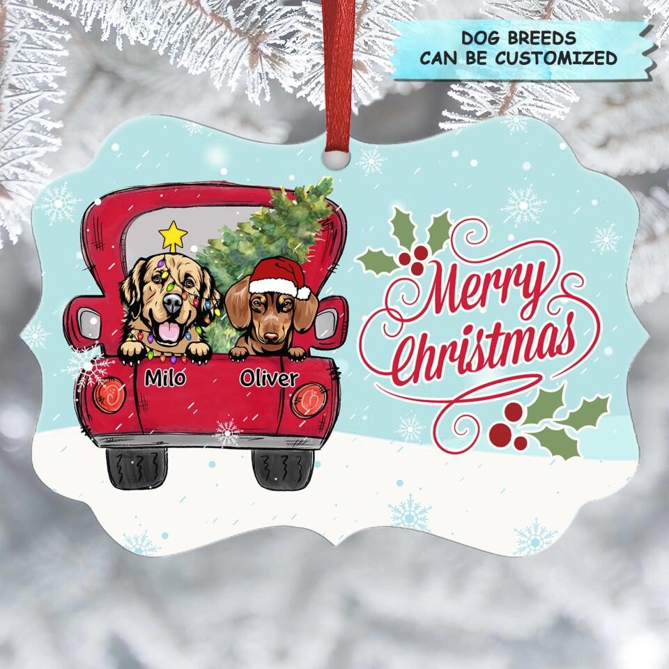 Personalized Aluminium Ornament - Gift For Dog Lover - Dog Christmas Car