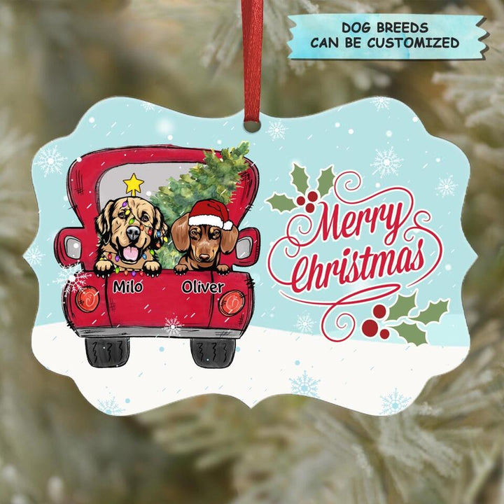 Personalized Aluminium Ornament - Gift For Dog Lover - Dog Christmas Car