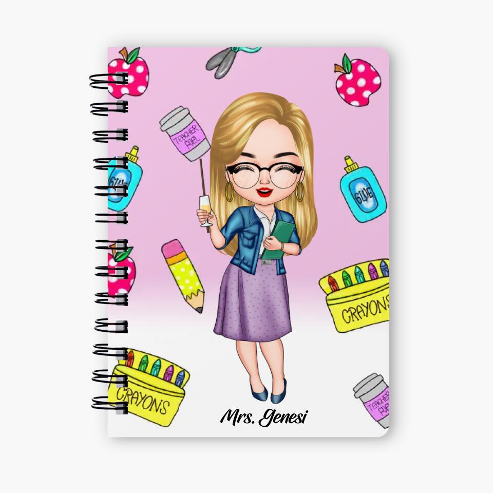 Personalized Spiral Journal - Gift For Teacher - Forever A Preschool Teacher At Heart