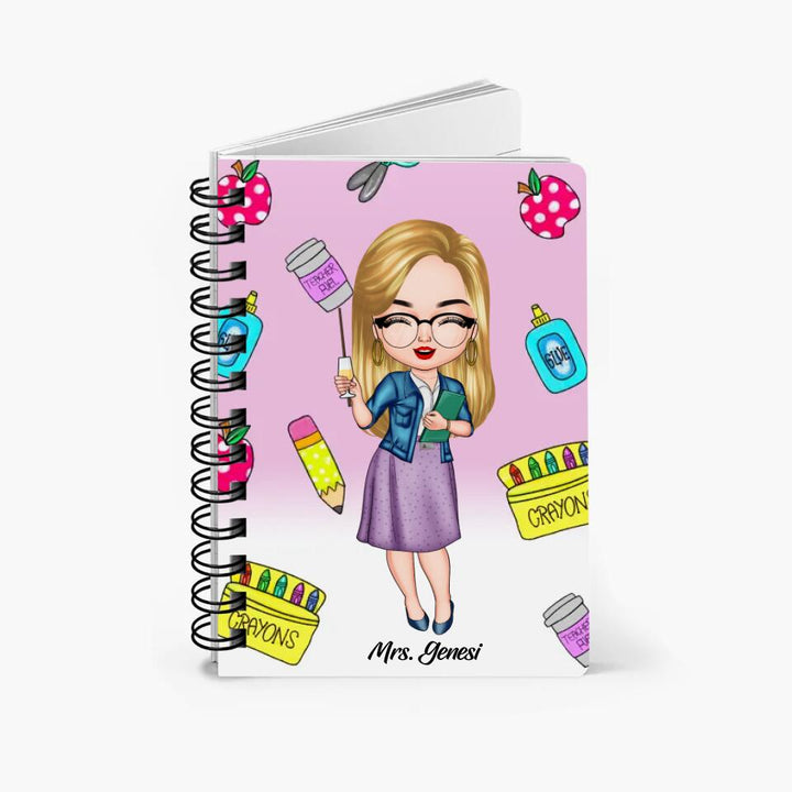 Personalized Spiral Journal - Gift For Teacher - Forever A Preschool Teacher At Heart