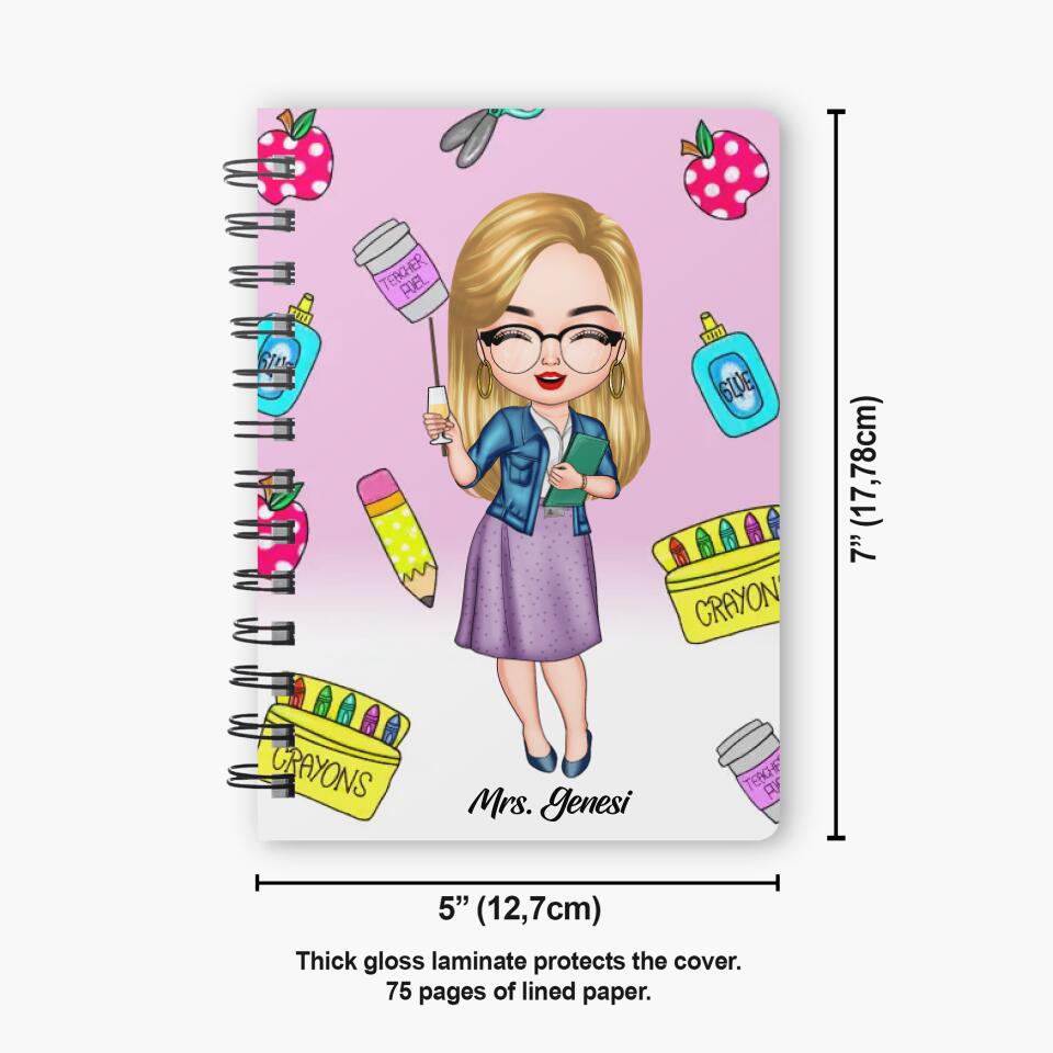 Personalized Spiral Journal - Gift For Teacher - Forever A Preschool Teacher At Heart