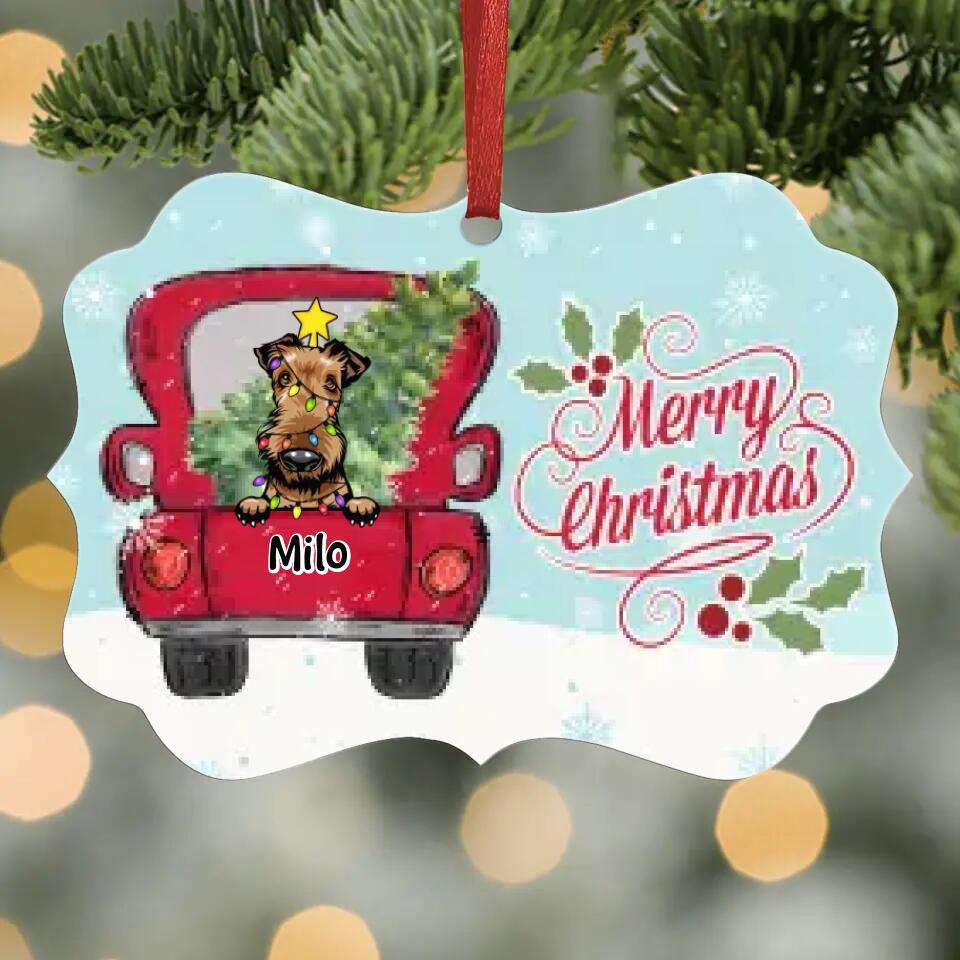 Personalized Aluminium Ornament - Gift For Dog Lover - Dog Christmas Car
