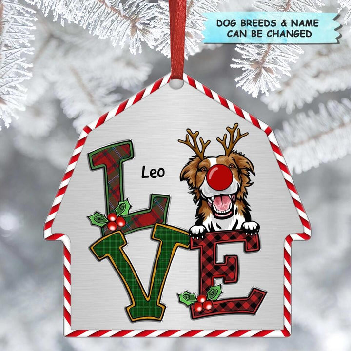 Personalized Aluminium Ornament - Gift For Dog Lover - Love Christmas