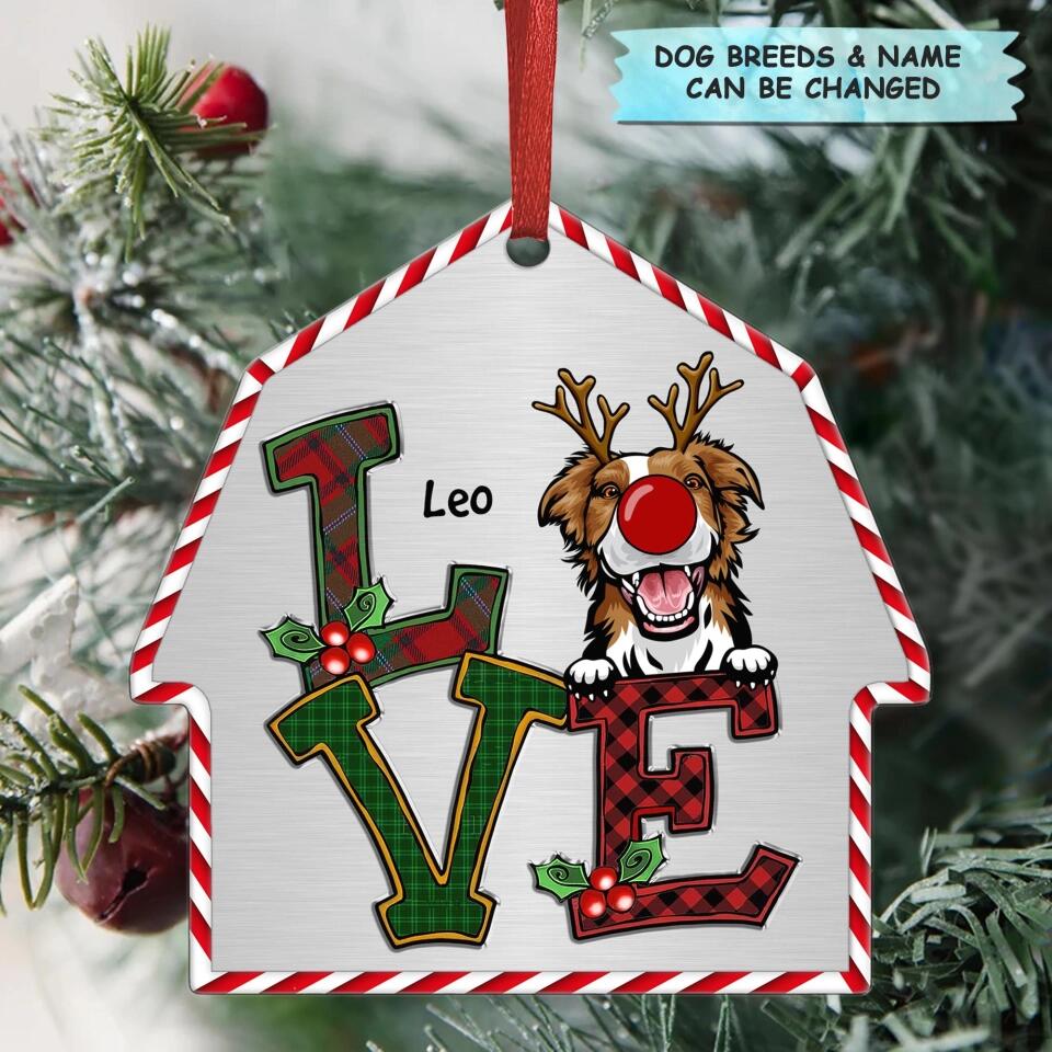 Personalized Aluminium Ornament - Gift For Dog Lover - Love Christmas