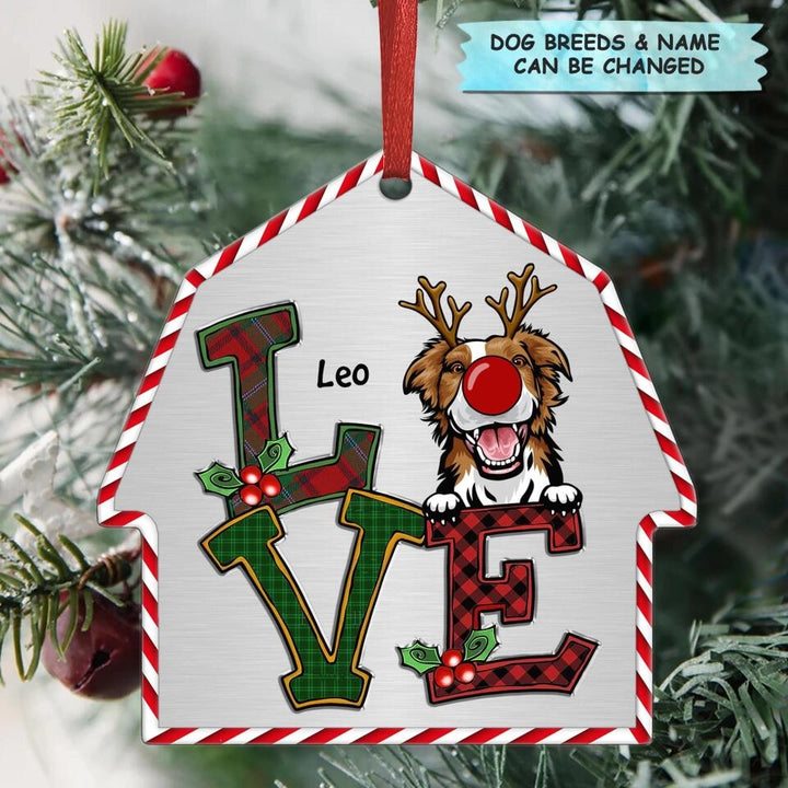 Personalized Aluminium Ornament - Gift For Dog Lover - Love Christmas