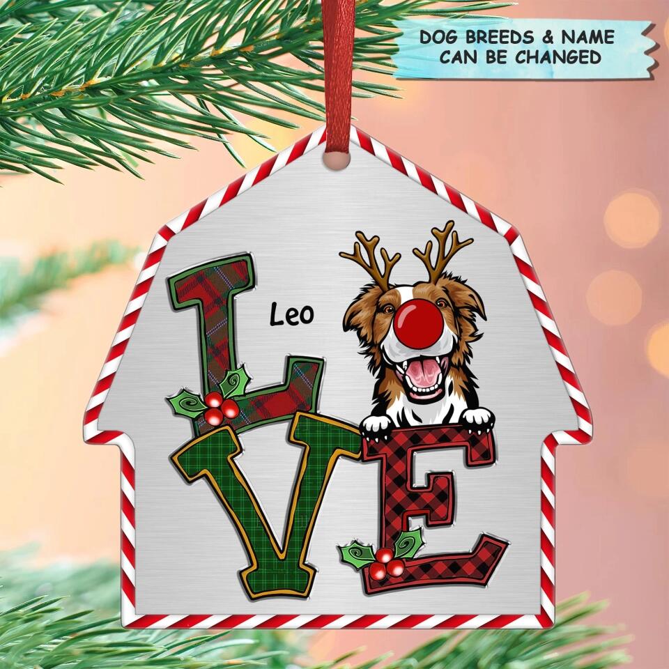 Personalized Aluminium Ornament - Gift For Dog Lover - Love Christmas