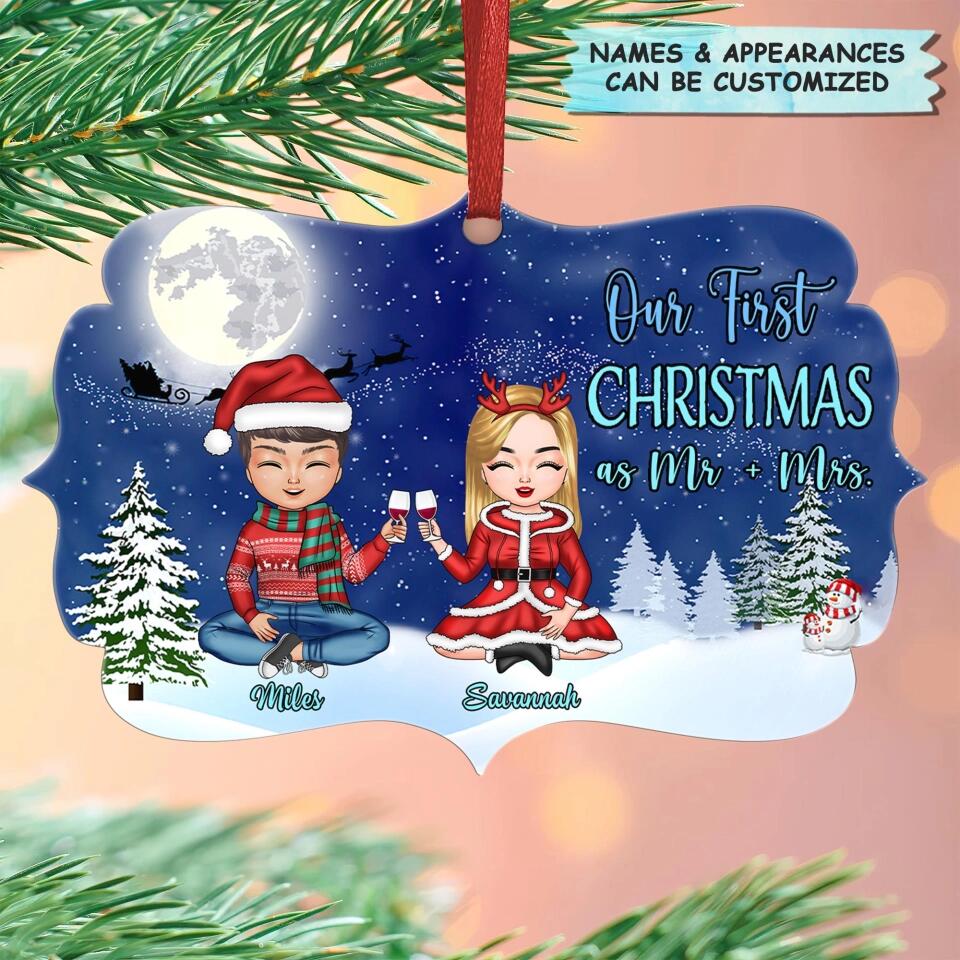 Personalized Aluminium Ornament - Gift For Couple, Lovers - Our First Christmas Together