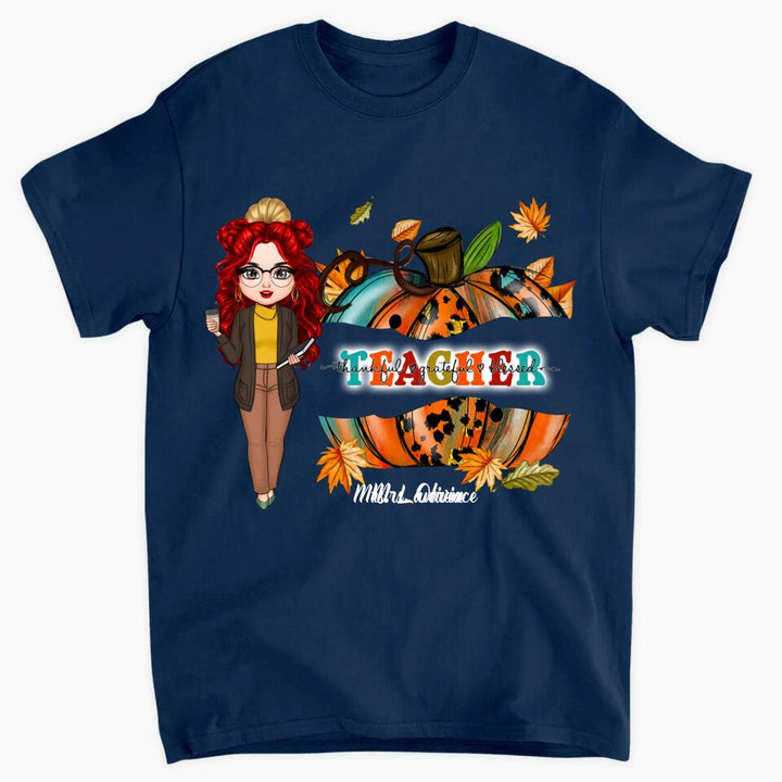 Personalized T-shirt - Gift For Teacher - Thankful Greatful Blessed
