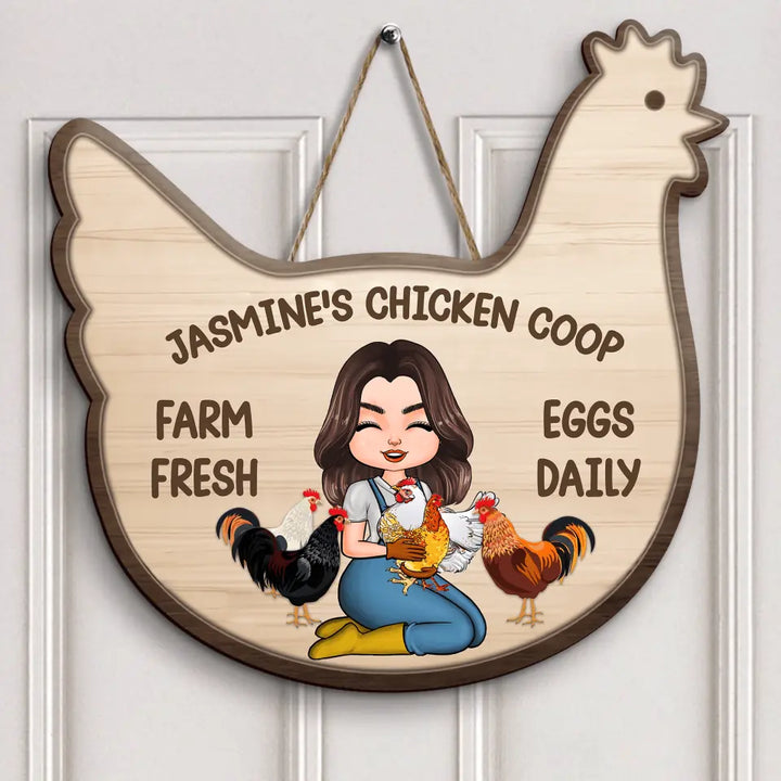 Personalized Door Sign - Gift For Farmer - Farm Fresh Eggs Daily