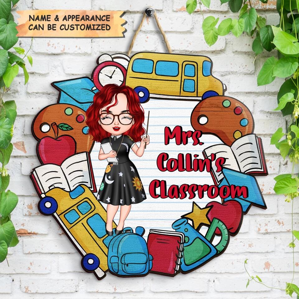 Personalized Door Sign - Gift For Teacher - Welcome To Classroom
