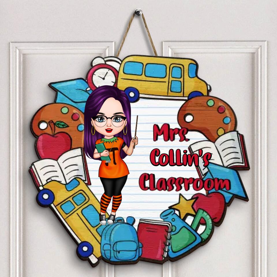 Personalized Door Sign - Gift For Teacher - Welcome To Classroom
