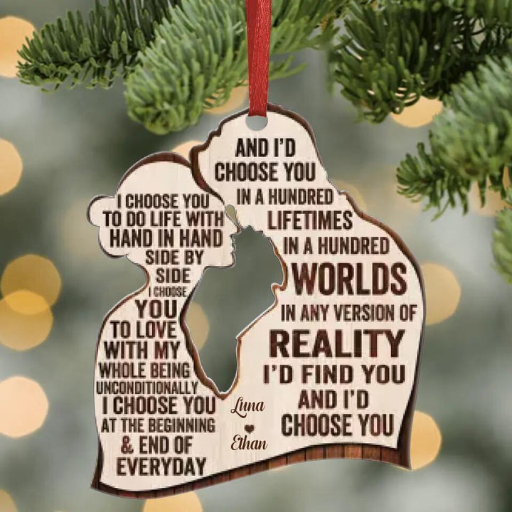 Personalized Aluminium Ornament - Gift For Couple - I Had You And You Had Me