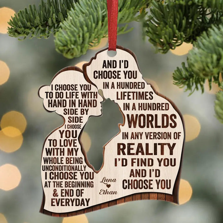 Personalized Aluminium Ornament - Gift For Couple - I Had You And You Had Me