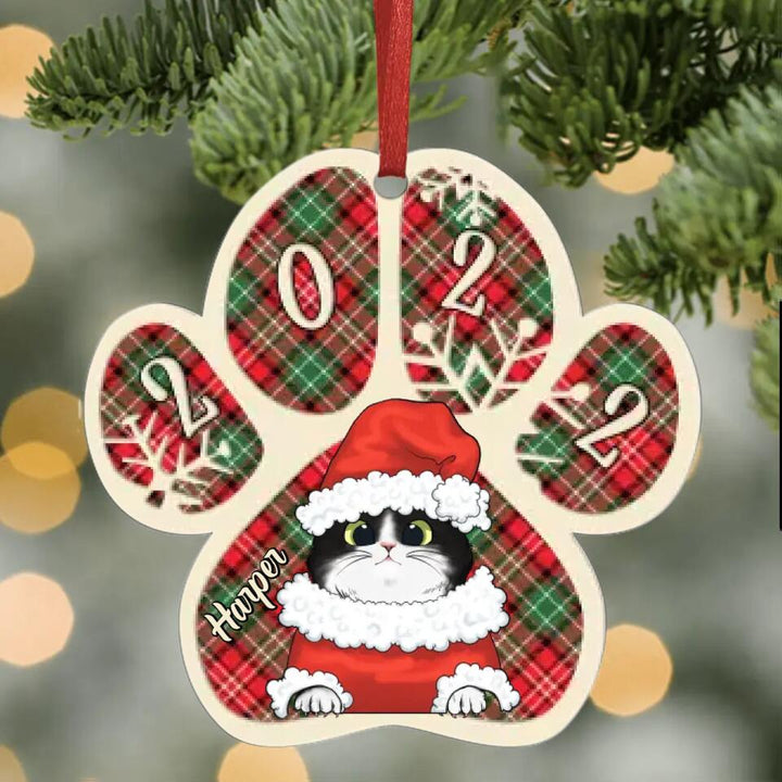 Personalized Aluminium Ornament - Gift For Cat Lover - Meowy Christmas