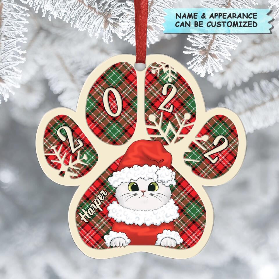 Personalized Aluminium Ornament - Gift For Cat Lover - Meowy Christmas