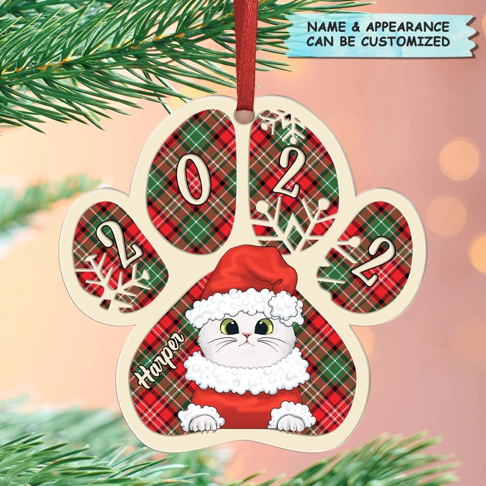 Personalized Aluminium Ornament - Gift For Cat Lover - Meowy Christmas