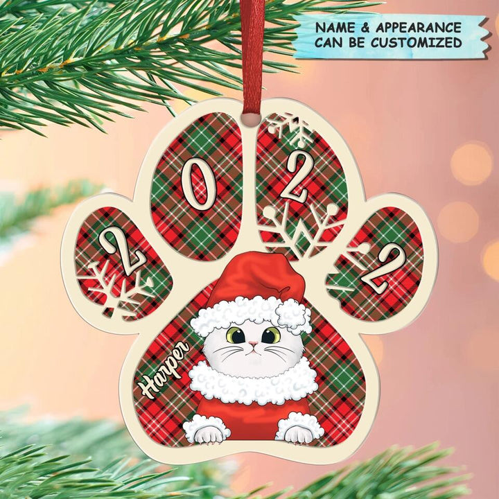 Personalized Aluminium Ornament - Gift For Cat Lover - Meowy Christmas