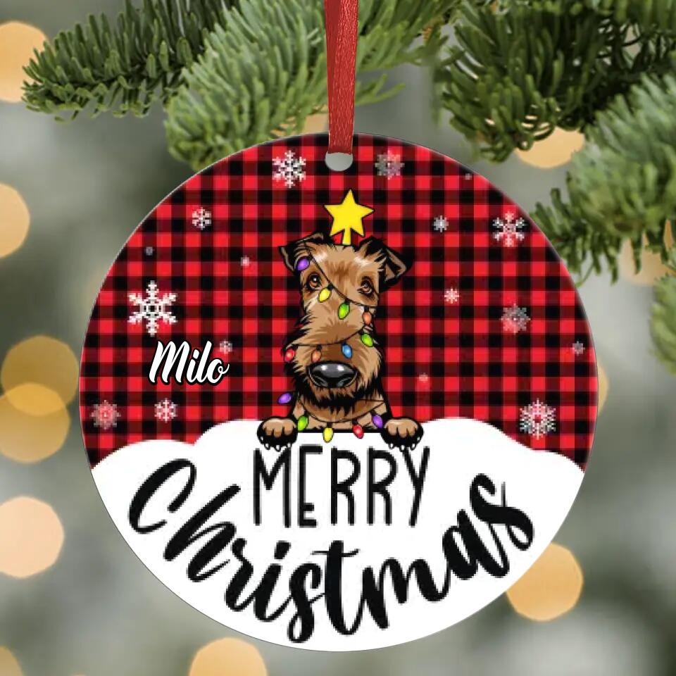 Personalized Aluminium Ornament - Gift For Dog Lover - Merry Christmas