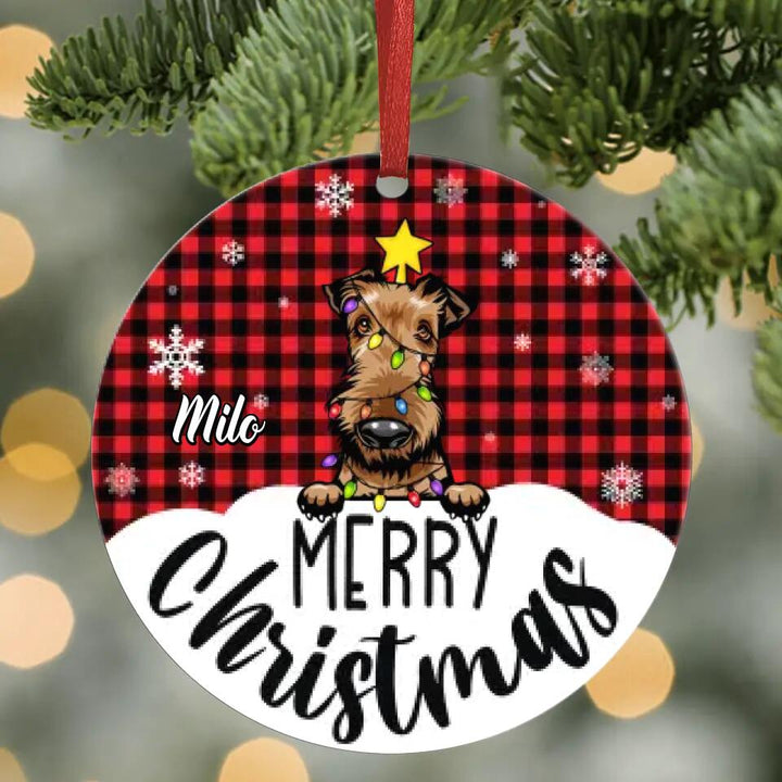 Personalized Aluminium Ornament - Gift For Dog Lover - Merry Christmas