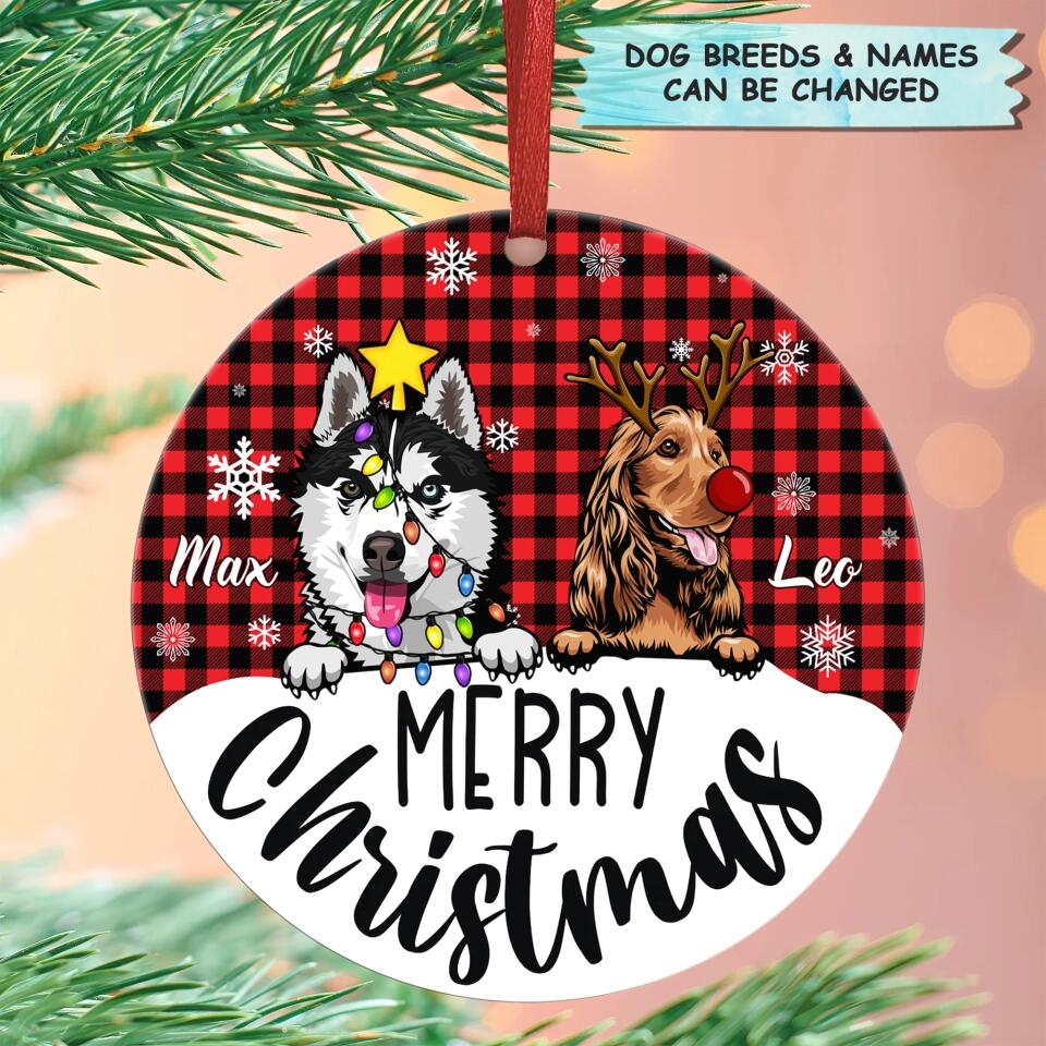 Personalized Aluminium Ornament - Gift For Dog Lover - Merry Christmas