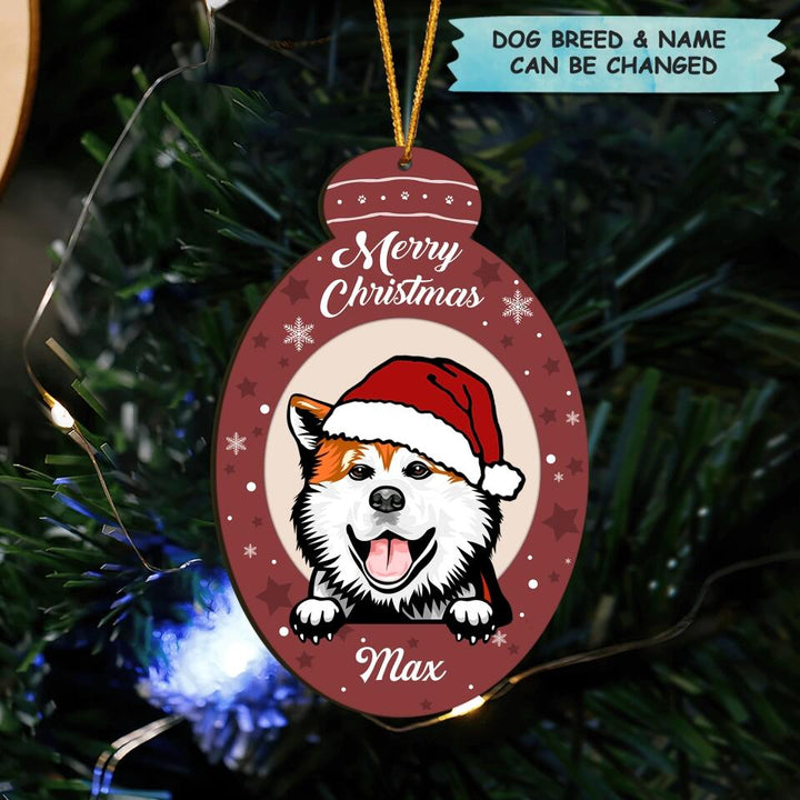 Personalized Wood Ornament - Gift For Dog Lover - Merry Christmas Everyone