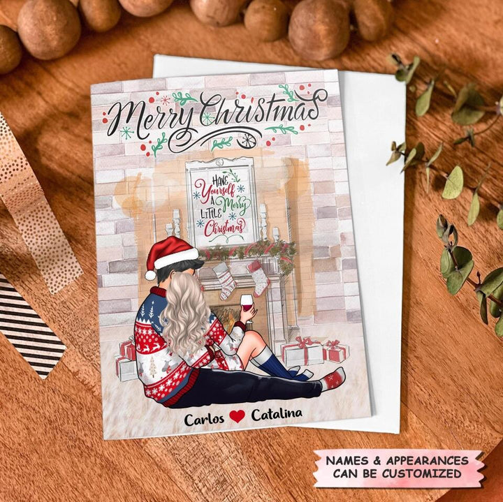 Personalized Greeting Card - Gift For Couple - I Love You To The Moon And Back