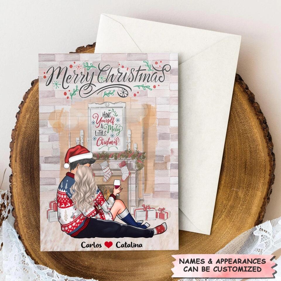 Personalized Greeting Card - Gift For Couple - I Love You To The Moon And Back