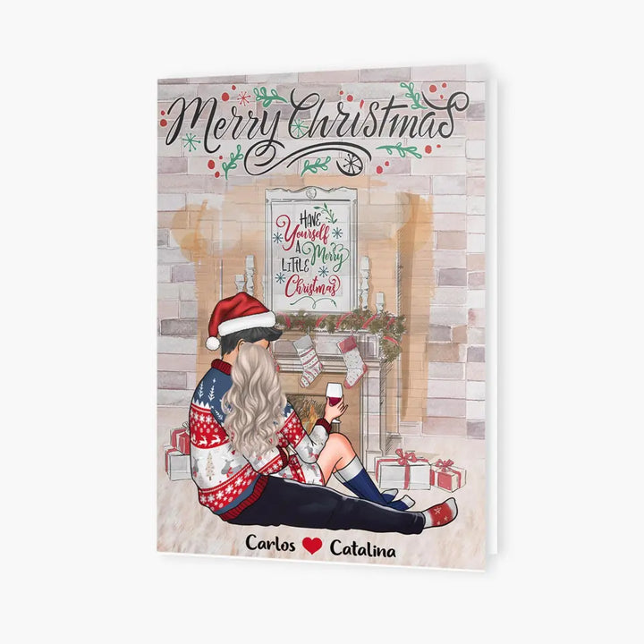 Personalized Greeting Card - Gift For Couple - I Love You To The Moon And Back