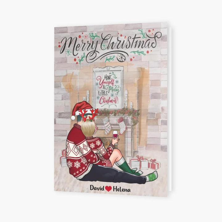 Personalized Greeting Card - Gift For Couple - I Love You To The Moon And Back