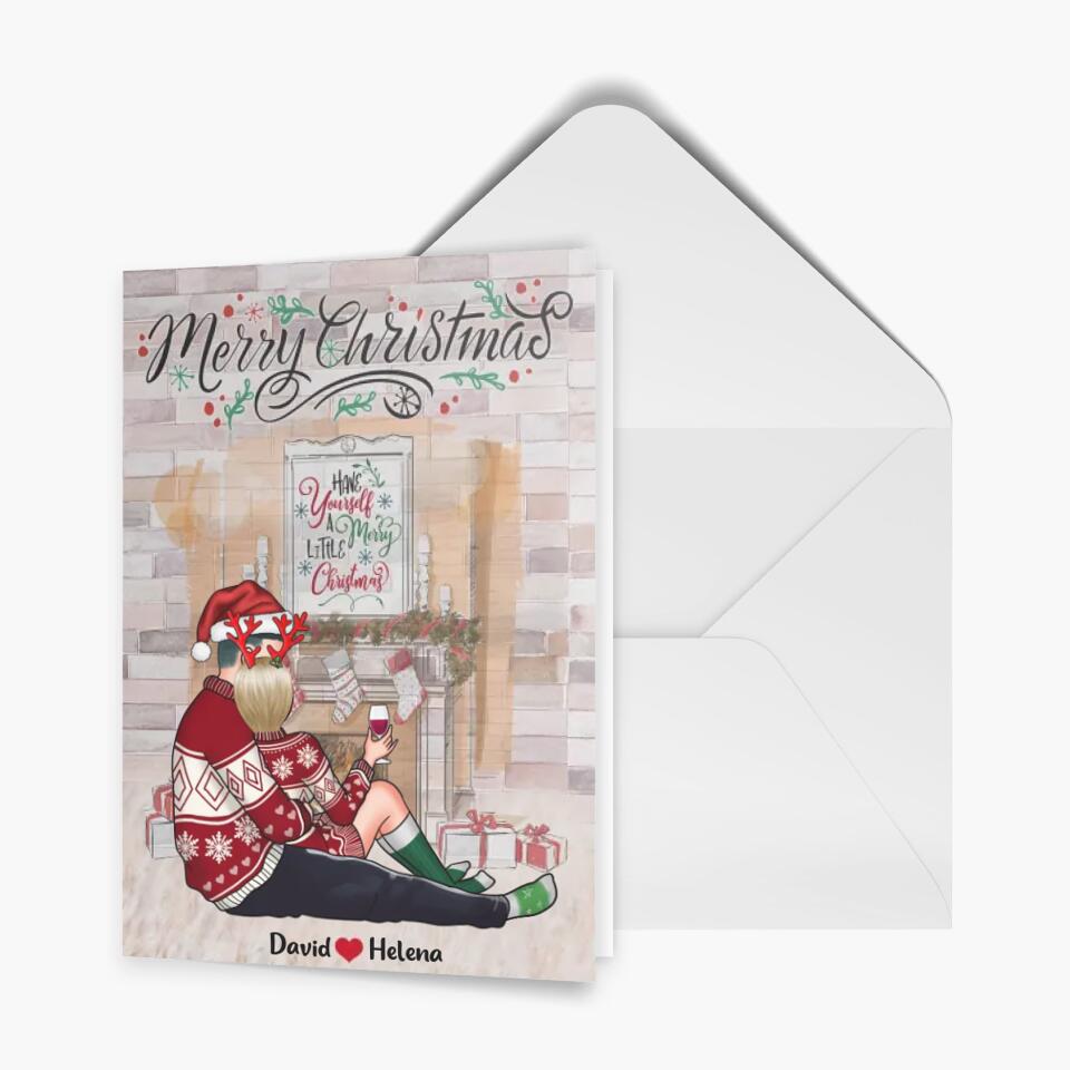 Personalized Greeting Card - Gift For Couple - I Love You To The Moon And Back